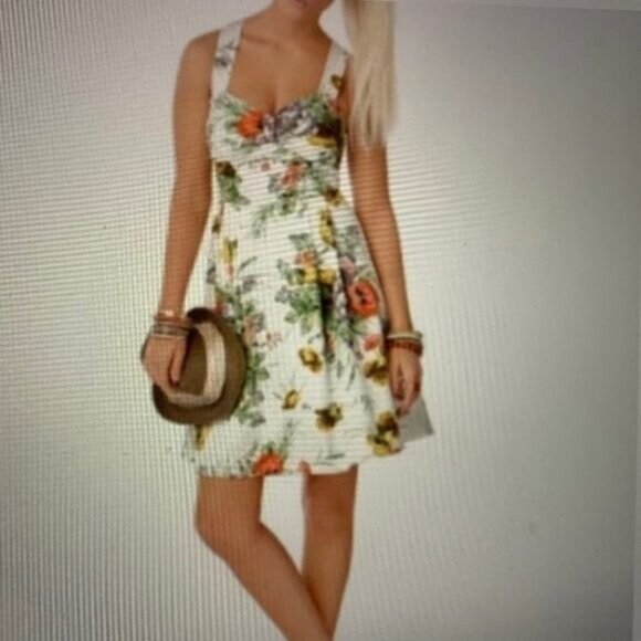 Miss Sixty M60 Floral Dress Small Retro Pinup Vintage 1950s Poppies Flower - Picture 1 of 8